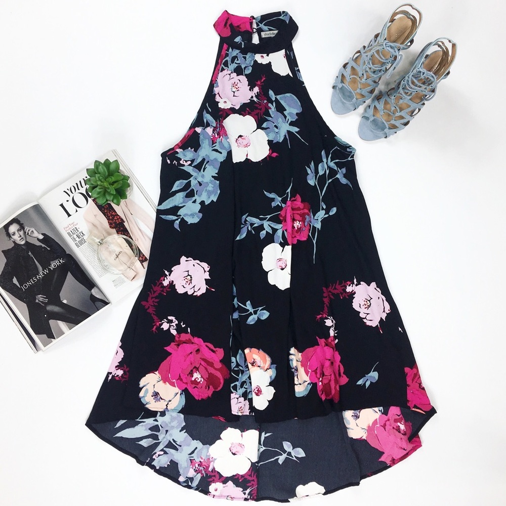 charlotte russe • floral halter trapeze dress